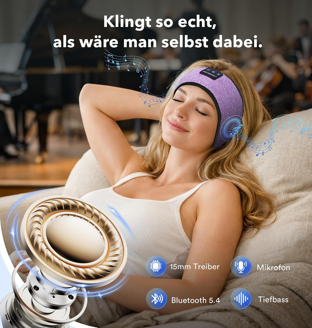 Schlafkopfhörer Bluetooth,Schlaf Kopfhörer Stirnband Bluetooth 5.4 Kopfhörer Geschenk für Männer/Fra