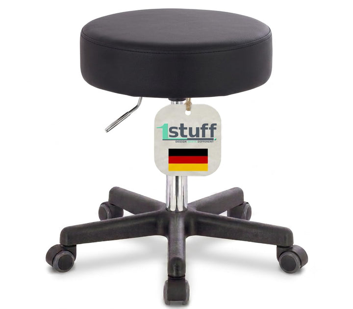 1stuff® XL Profi Rollhocker höhenverstellbar - 40 cm Sitzbreite - Sitzhöhe bis knapp 70cm - Arzthock