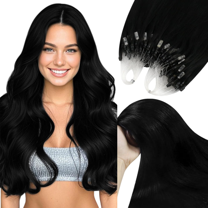 YoungSee Echthaar Extensions Microring Schwarz Microring Extensions Echthaar 1g Schwarz Micro Ringe