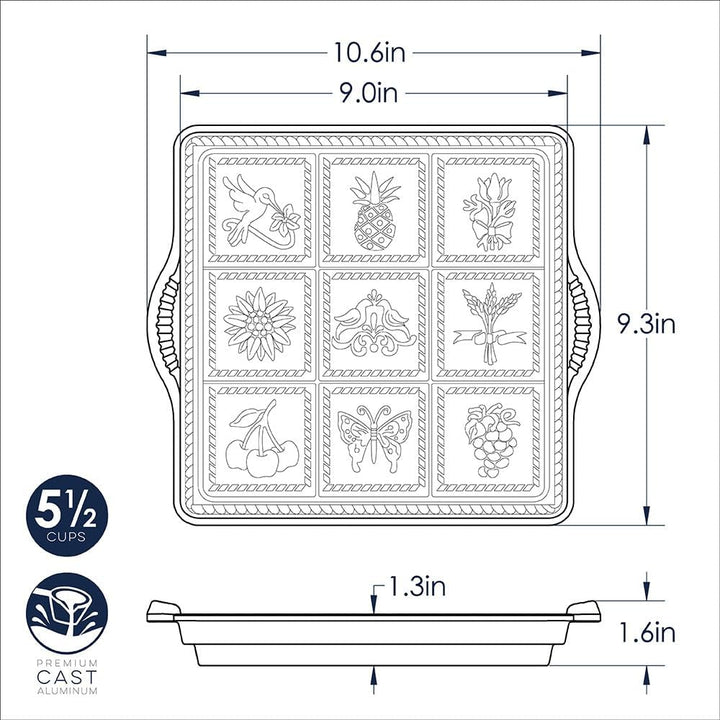 Nordic Ware 3237 Backform " Shortbread - Kuchenform " Antihaftbeschichtet, Antihaftbeschichtet