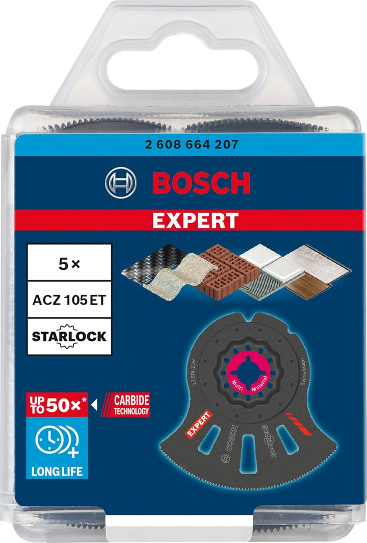 Bosch Professional 5x Segmentsägeblatt Expert MultiMaterial ACZ 105 ET (für Faserkunststoffe GFK, CF