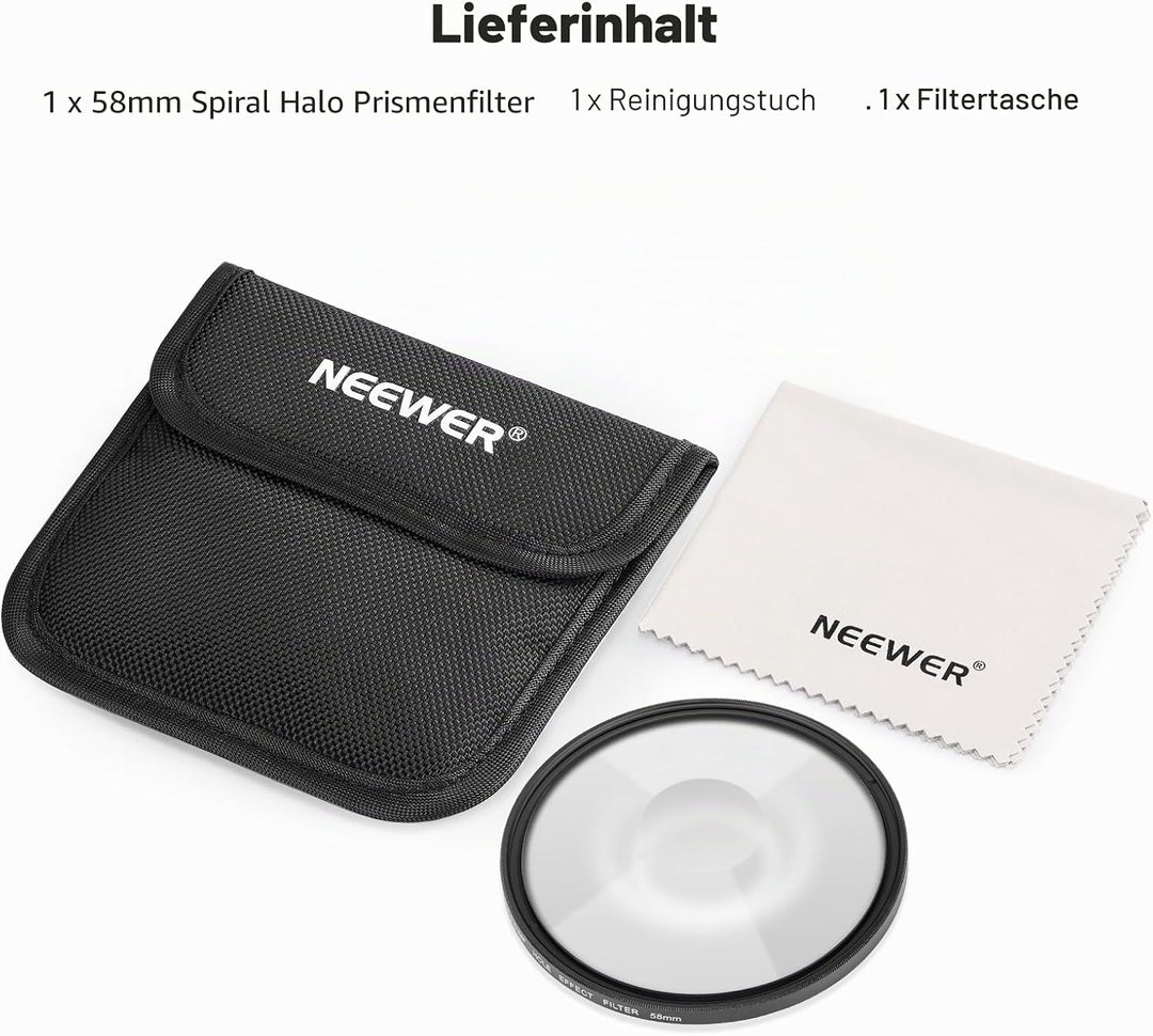 NEEWER 58mm Spirale Halo Kamera Objektiv Filter, Prisma K9 Optisches Glas Spezialeffekte Filter Foto