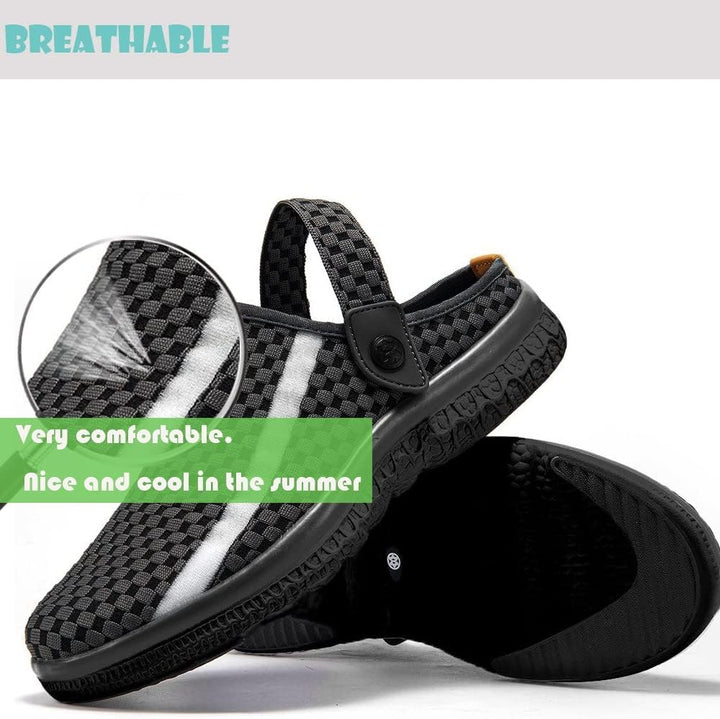 Unisex Clogs Hausschuhe Atmungsaktiv Mesh Pantoletten Sommer Beach Freizeit Schuhe rutschfest Weiche