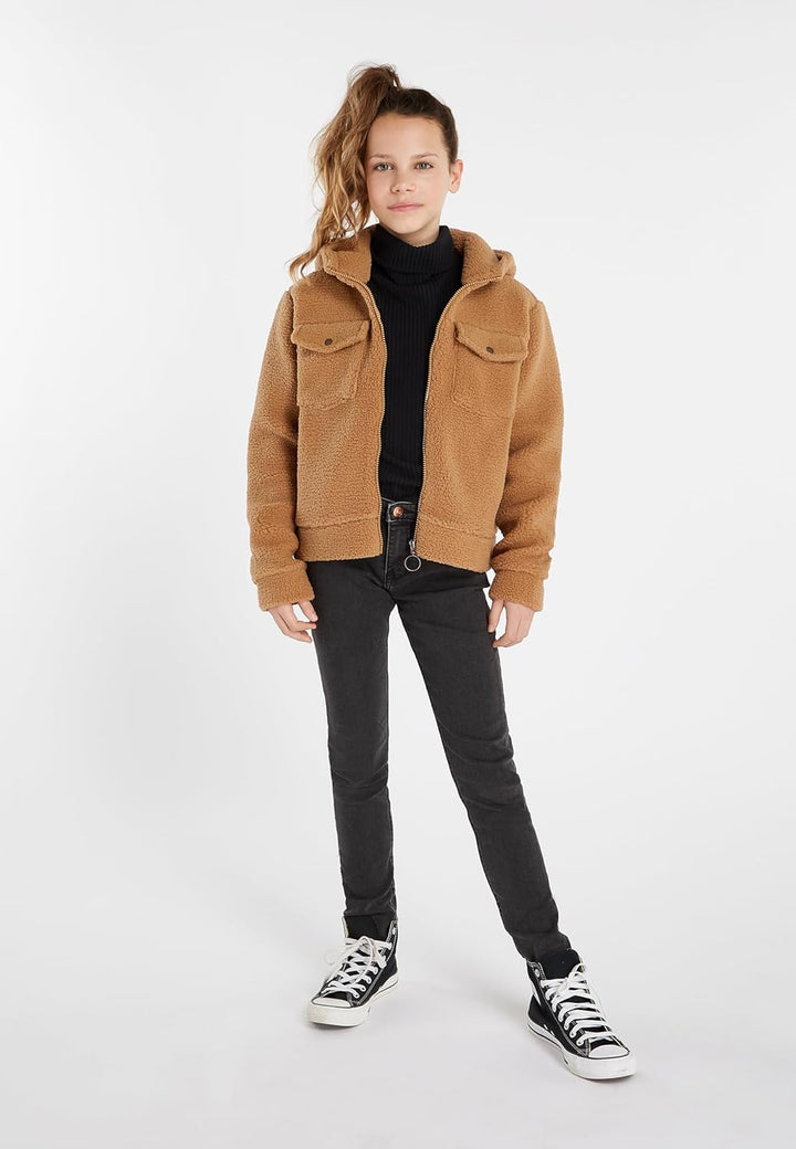 Protest Girls Kapuzenpullover Mit Durchgehendem Reissverschluss PRTMICKY JR 152 Fudge Camel, 152 Fud