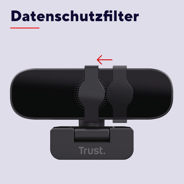 Trust Oran 1080p Webcam PC, Full HD USB Web Cam mit Blickschutzfilter, PC Kamera mit Mikrofon, Fixfo