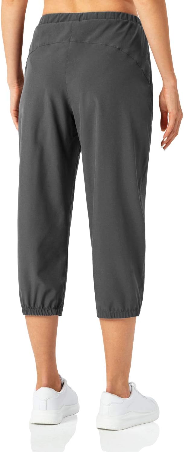 Butrends Damen Leichter Jogger Caprihose Casual Schnell trocknend Hose Workout 3/4 Workout Joggerhos