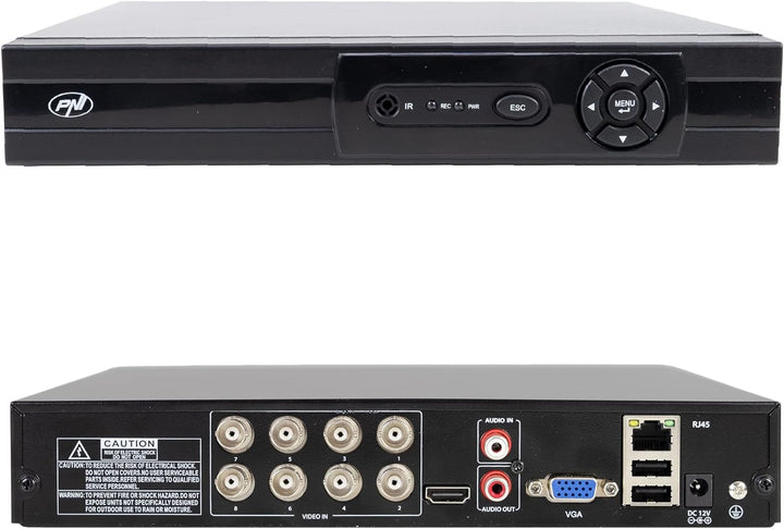 NVR Überwachungssystem Rekorder PNI House AHD880, 8 analoge Kanäle 4K-N oder 8 IP-Kanäle 5MP, H265+,
