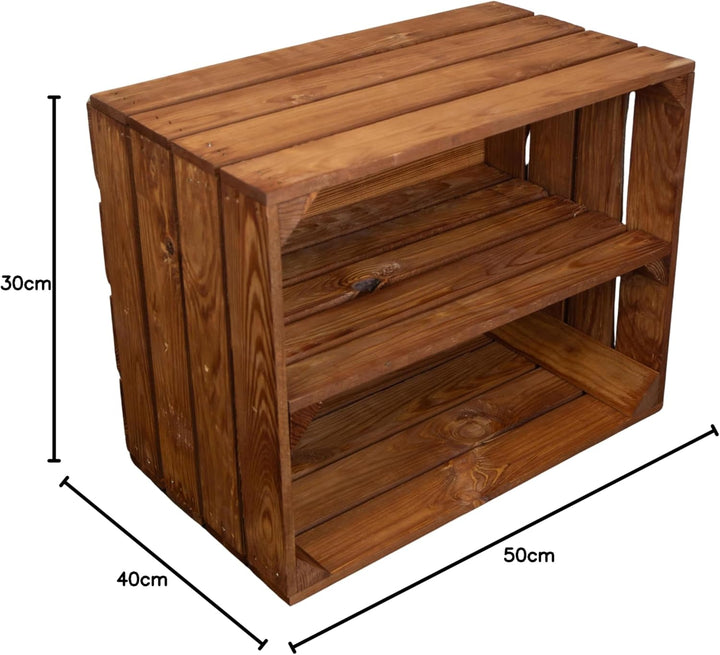 Kistenkolli Altes Land Holzkiste Ocker Schuhablage Schuhständer DIY Upcycling Regalbau Schuhaufbewah