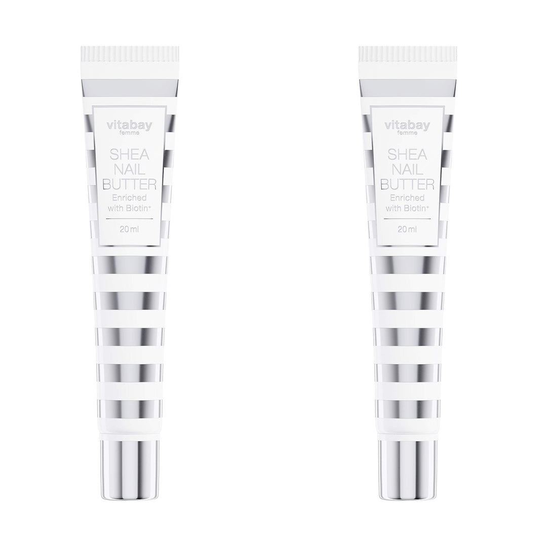 Vitabay Shea Nail Butter 2x 20 ml - Sheabutter Mit Biotin/Vitamin B7 - Nagelcreme Für Nagelhautpfleg