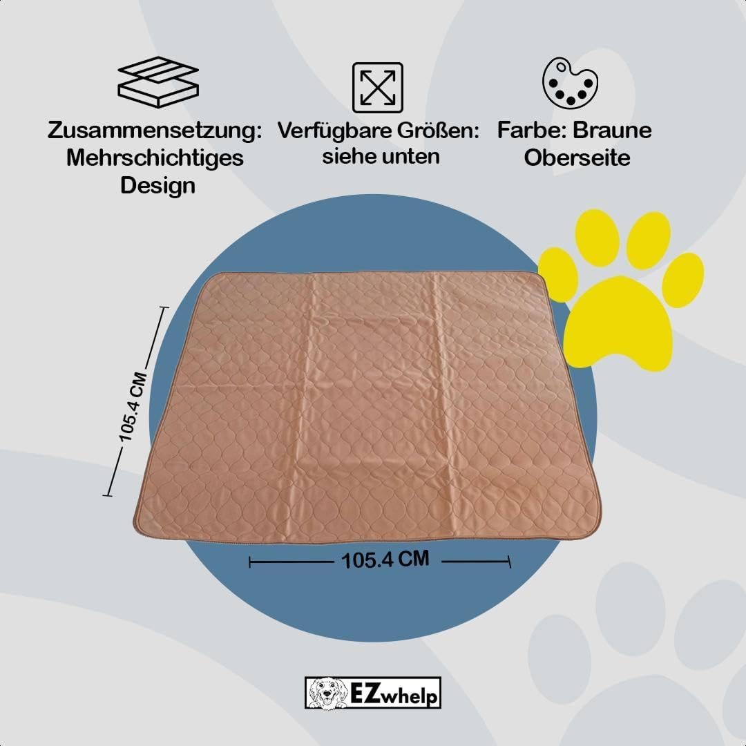 EZwhelp Wiederverwendbare Inkontinenzunterlage Waschbar für Hunde | Wasserfeste PIPI Matten für Hund