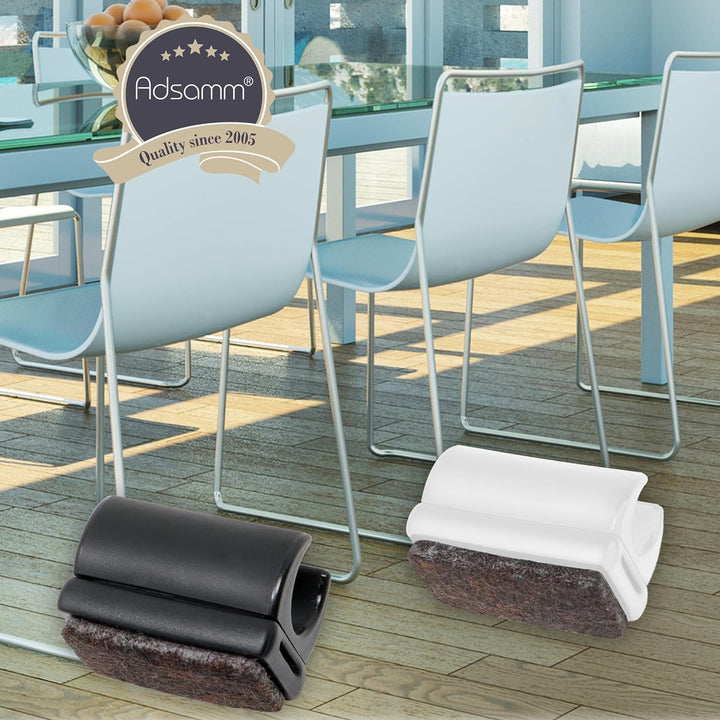 Adsamm® / 16 x Klemmschalengleiter mit Filz/Weiss/ø 9-10 mm/Rund/Schalengleiter mit austauschbarem F