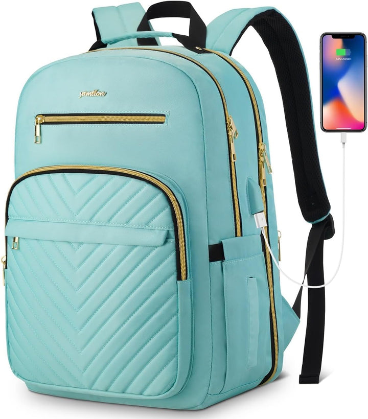 YAMTION Rucksack Damen,Schulrucksack Mädchen Teenager Schultasche Frauen 17.3 Zoll Laptop Rucksack m