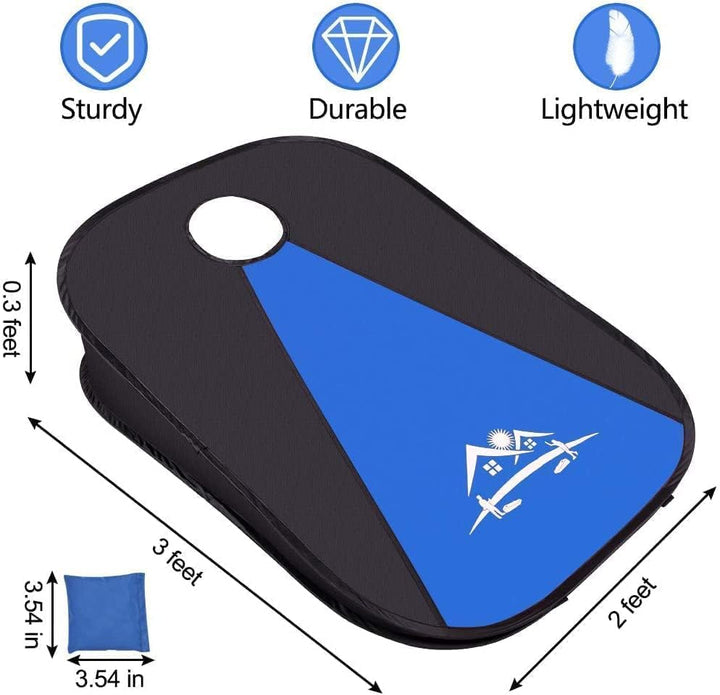 NZQXJXZ Cornhole Spiel Outdoor, Tragbar & Zusammenklappbar, Cornhole Toss Set mit 10 Sandsäckchen un