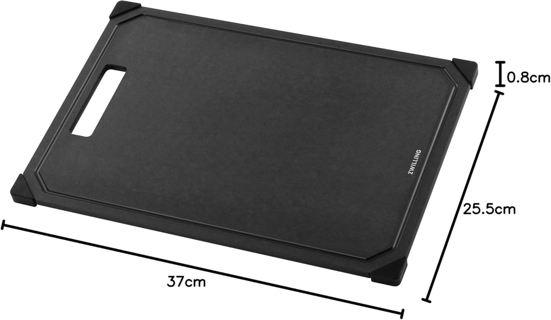 ZWILLING Schneidebrett 37 x 25 cm aus Holzfaser, Fiberholz, mit Saftrille, rutschfest, spülmaschinen