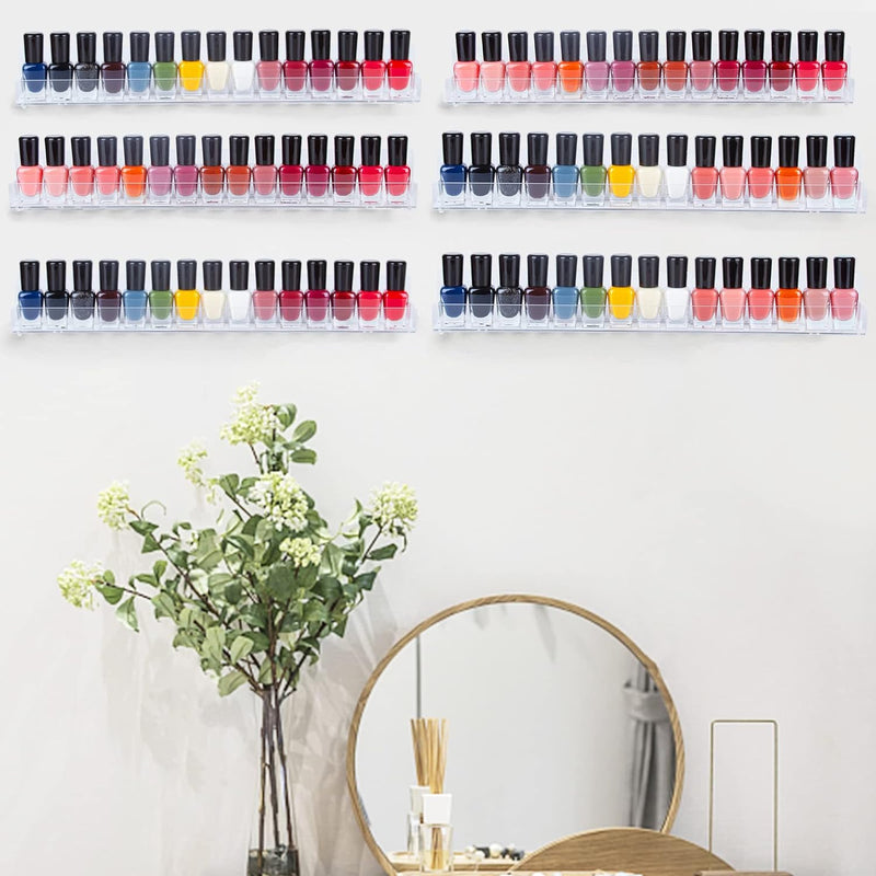AMEITECH Nagellack-Halter aus Acryl, transparent, Wandmontage, für 90 Flaschen, Nagellack-Organizer