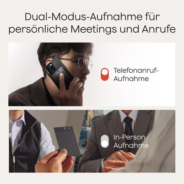 Plaud Note KI Digitales Diktiergerät mit Hülle - 64 GB Aufnahmegerät mit KI-Technologie zum Transkri