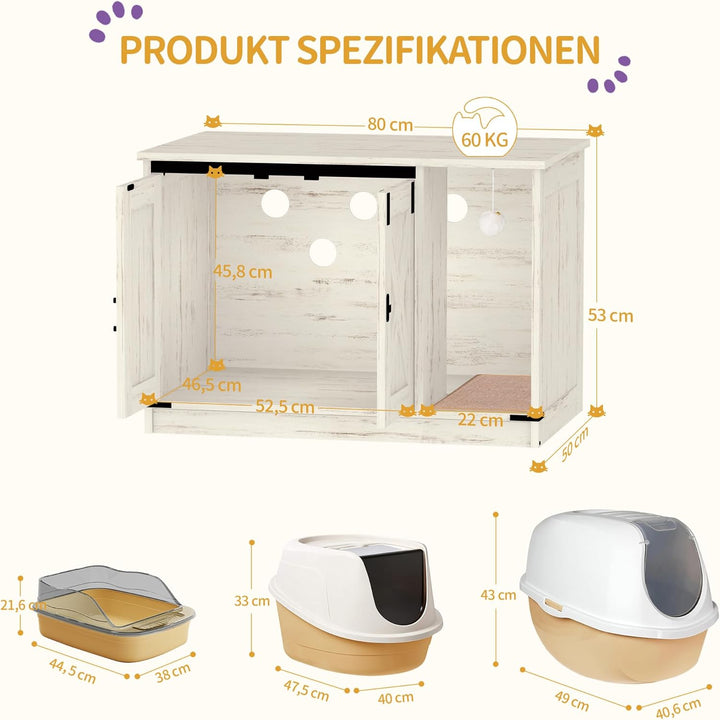 Hzuaneri Katzenschrank, Katzentoilette, Katzenklo Schrank, Versteckte Katzentoilette Kabinett Möbel