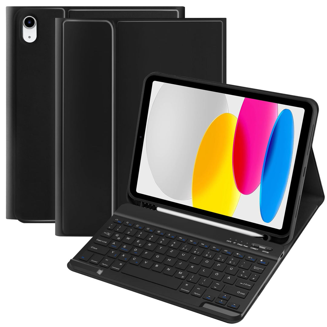 TQQ Hülle mit Tastatur für iPad A16 11 Generation 2025/10 Generation 2022(11/10.9 Zoll), Abnehmbare