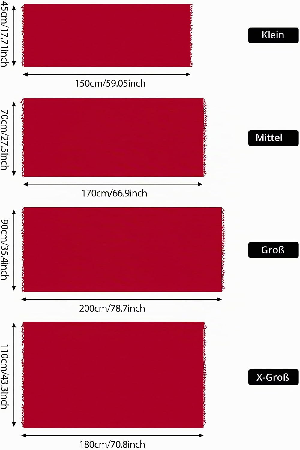 Boao 2 Stück Damen Strand Lang Sarong Badeanzug mit Quaste, Schwarz Rot