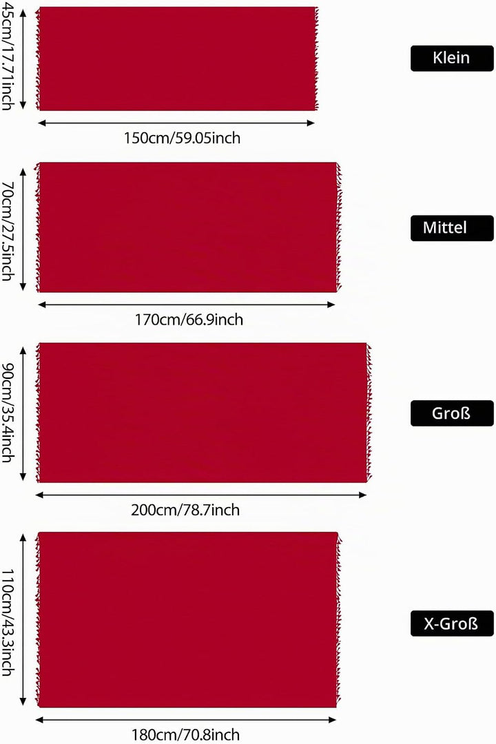 Boao 2 Stück Damen Strand Lang Sarong Badeanzug mit Quaste, Schwarz Rot