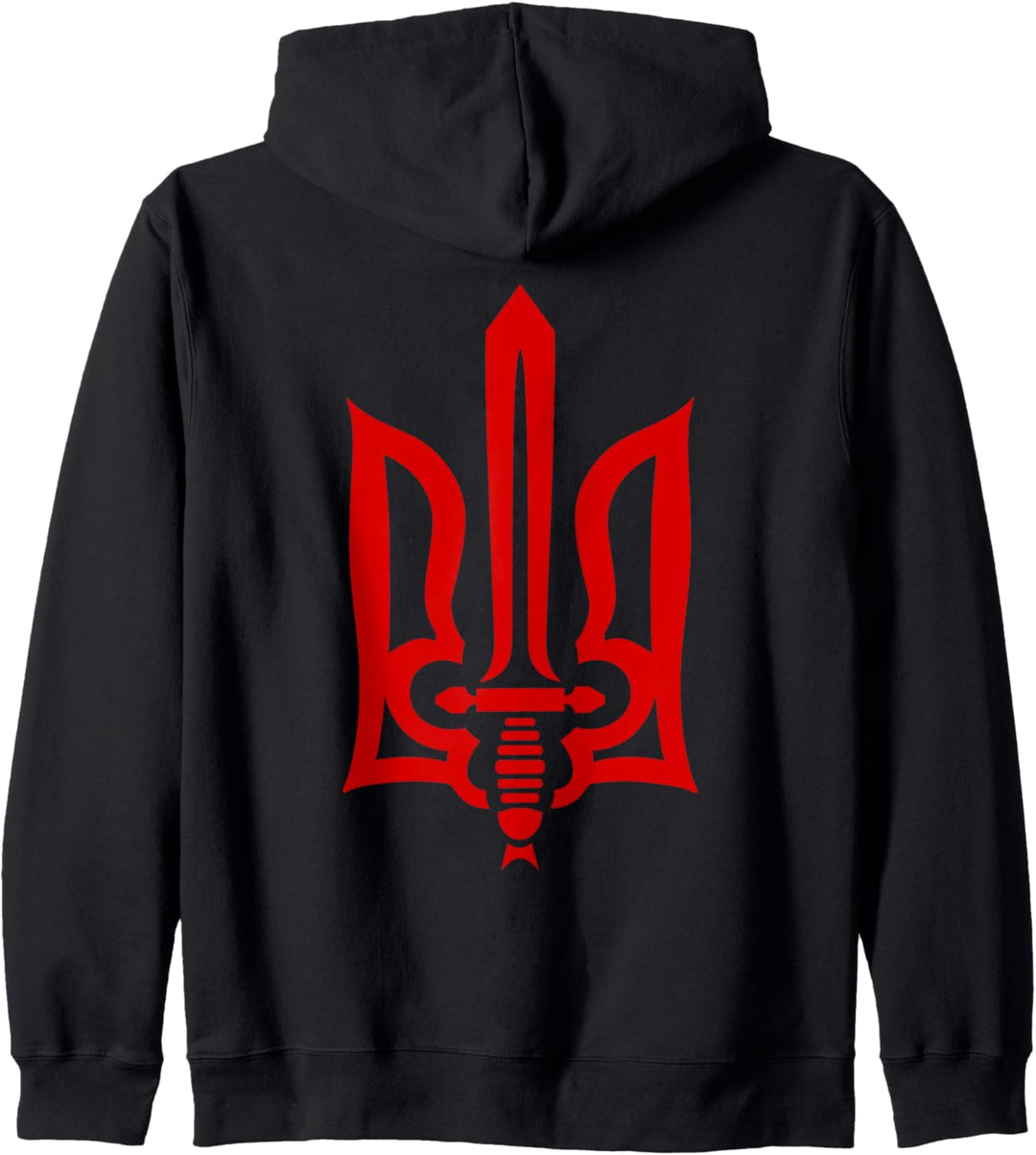 Stilisierter Tryzub (rot) ukrainischer Dreizack Kapuzenjacke