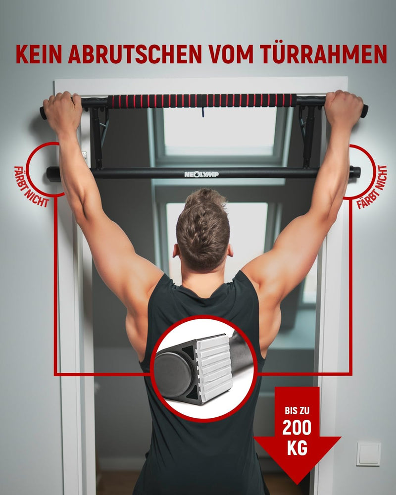 NEOLYMP Klimmzugstange für Türrahmen + E-Book mit Trainingsübungen – Pull-up Bars Pull-up Bar Türrah