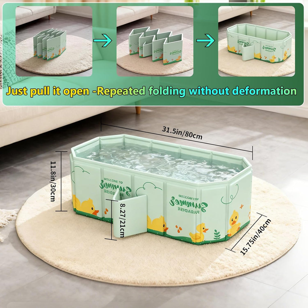 Babybadewanne Faltbar, Tragbare Baby badewanne, Grosse Babywanne für 0-8 Jahre, Integrierte Badewann