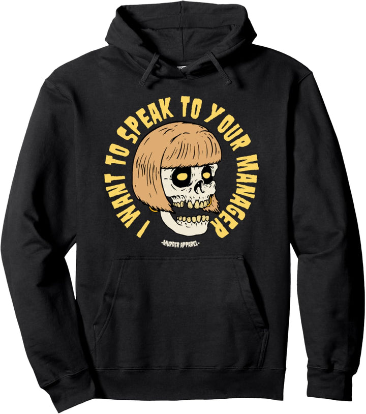 Karen Skull Goth Manager Pullover Hoodie