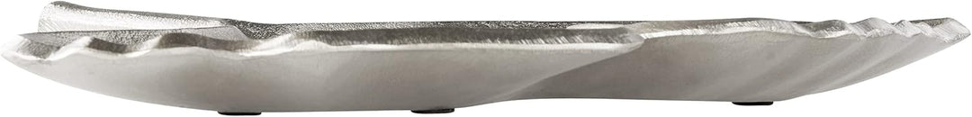 Metall Dekoschalen 2er Set Ginkgo Blätter Schmuck Tablett in Silber Palenque