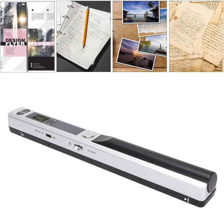ciciglow Dokumentenscanner, 300 600 900 DPI A4 Tragbarer Handscanner Speicherkartenspeicher Quittung