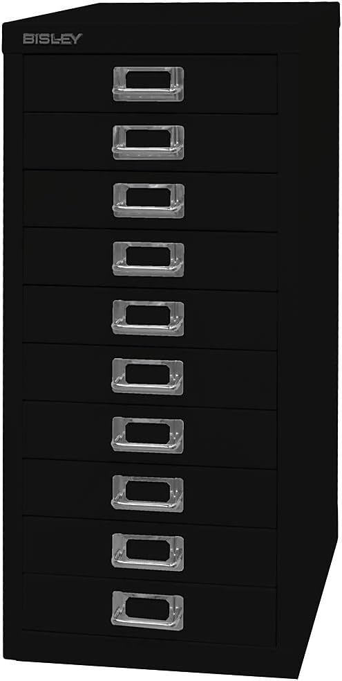 BISLEY MultiDrawer, 29er Serie, DIN A4, 10 Schubladen, Metall, 355 Silber, 38 x 27.9 x 59 cm