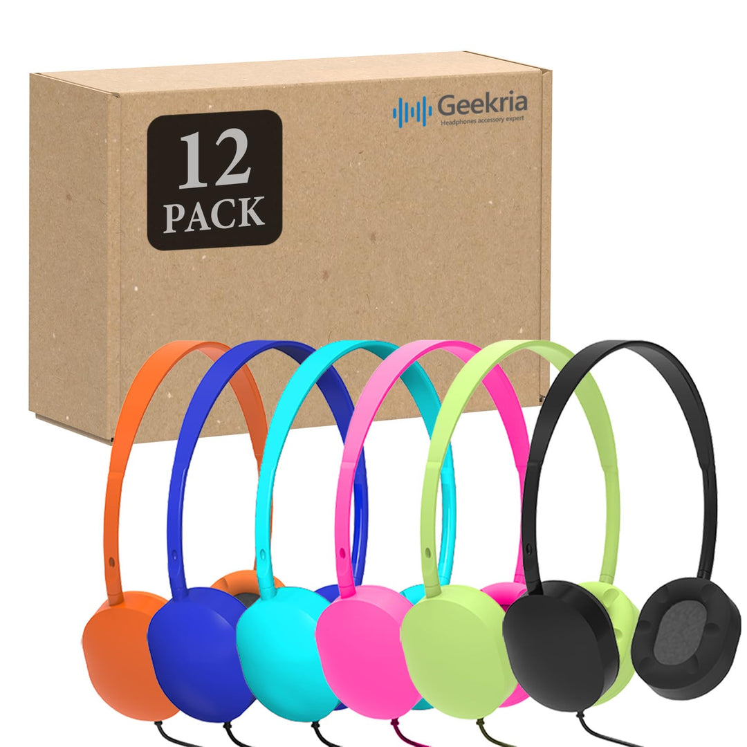 GEEKRIA Kabelgebundene Kopfhörer für Klassenzimmer, verstellbare On-Ear-Kopfhörer, Kinder-Headset fü