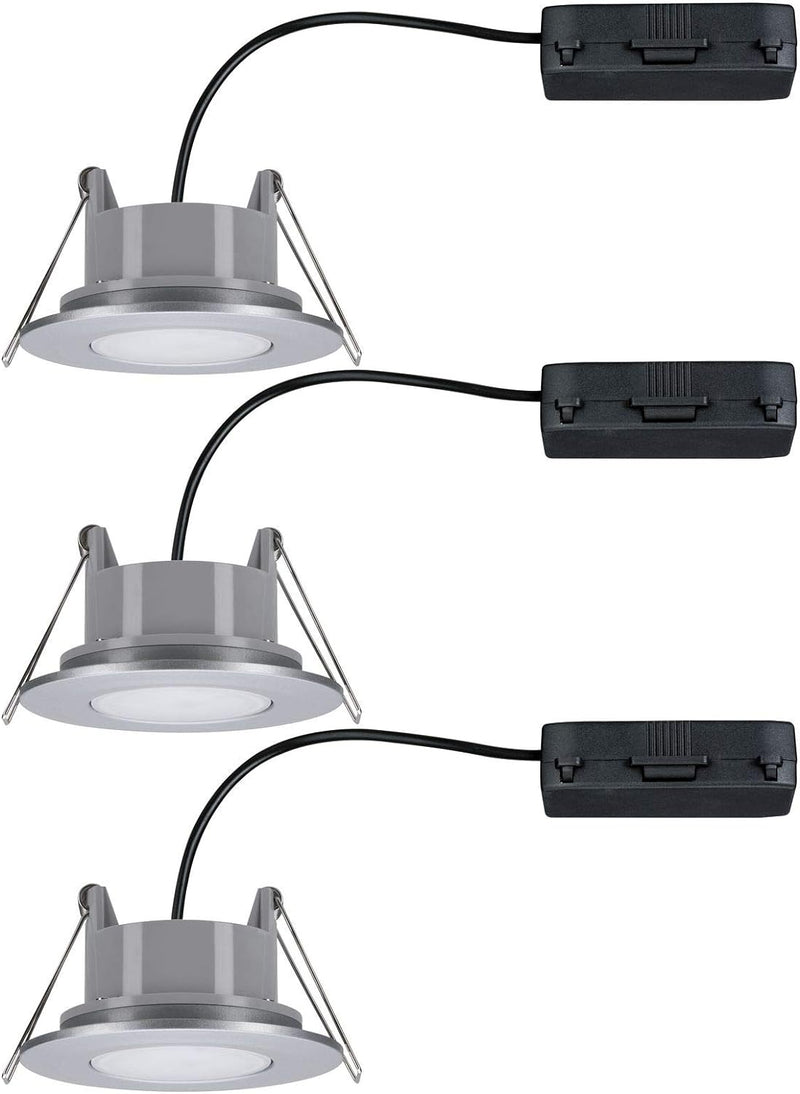 Paulmann 99933 LED Einbauleuchte Calla rund 3er Set incl 3x6,5W IP65 dimmbar Einbaustrahler Chrom ma