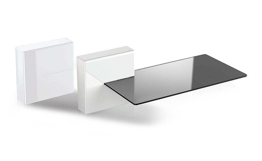 Meliconi 480522 Ghost Cubes Shelf White Stapelbare Kabelkanal mit Regalen aus Glas weiss Weiss Shelf
