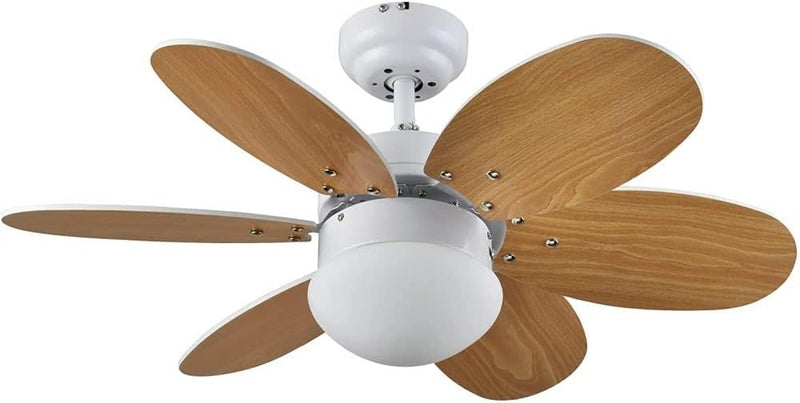 Bastilipo Menorca RC-Deckenventilator mit Fernbedienung, 60 W und 75 cm Durchmesser, E27, 60 W, Weis