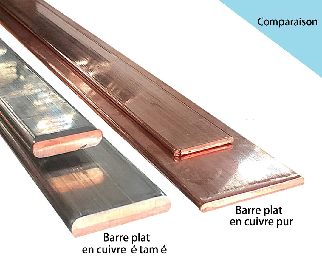 TEN-HIGH Flachkupfer verzinnt Flachkupfer T2 Leiste für hohe Stromleitfähigkeit Kupferstab 6mm Dicke