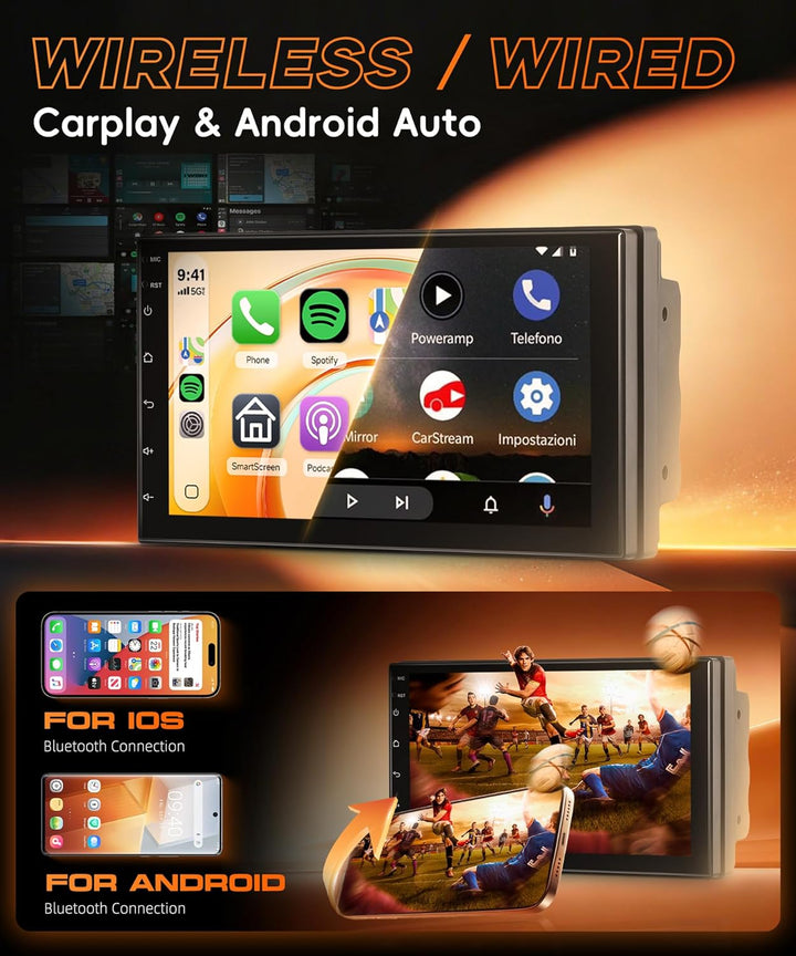 Rimoody 4G+64G Android Autoradio für Toyota Yaris/Vitz/Platz 2005-2011 mit Wireless Carplay Android