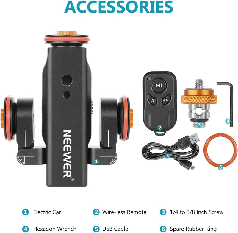 NEEWER 3 Räder Drahtloser Videokamera Stativ Dolly,3 Gang Motorisierte Elektrische Schiene Dolly Aut
