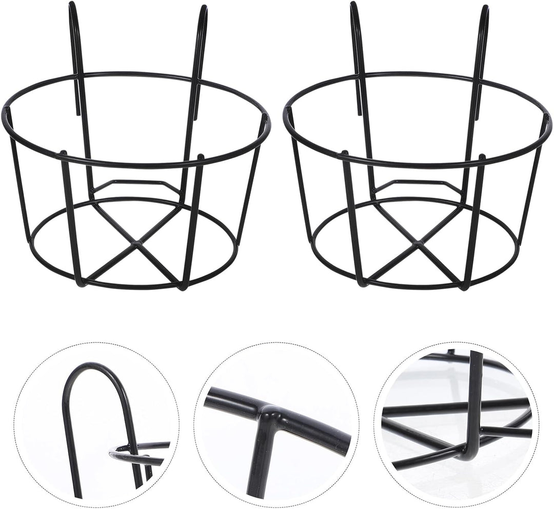 Yardwe Metall Blumentopfhalter 2 Stück mit Schwarzem Eisenrahmen Hängende Pflanzenhalterung für Gelä