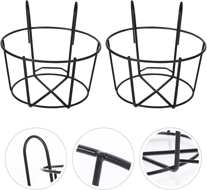 Yardwe Metall Blumentopfhalter 2 Stück mit Schwarzem Eisenrahmen Hängende Pflanzenhalterung für Gelä
