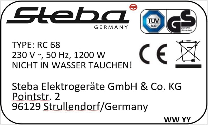 Steba RC 68 Premium Guss-Raclette mit Pfännchenablage, 8 Personen, Alloy Steel, 1 Liter, Multicolour