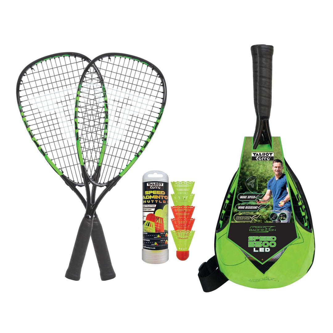 Talbot Torro Herren Speed Badminton Set 5000 im Slingbag Einheitsgrösse Speed 5500 LED, 490118, Einh