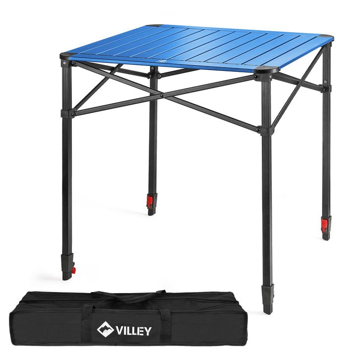 VILLEY Aluminium Klapptisch mit Tragetasche, Klappbarer Campingtisch aus Alu, Faltbarer Balkontisch,