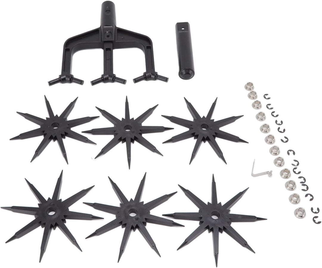 Folanda Kreiselgrubber, Abnehmbares Gartenboden-Vertikutierer-Set, Einstellbarer, Verschleissfester