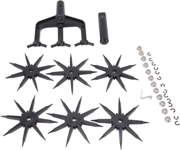 Folanda Kreiselgrubber, Abnehmbares Gartenboden-Vertikutierer-Set, Einstellbarer, Verschleissfester