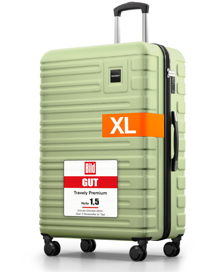 Travely Premium Koffer Gross: 28" Jede Menge Platz mit mehr als 120L Volumen, sehr robuster Hartscha