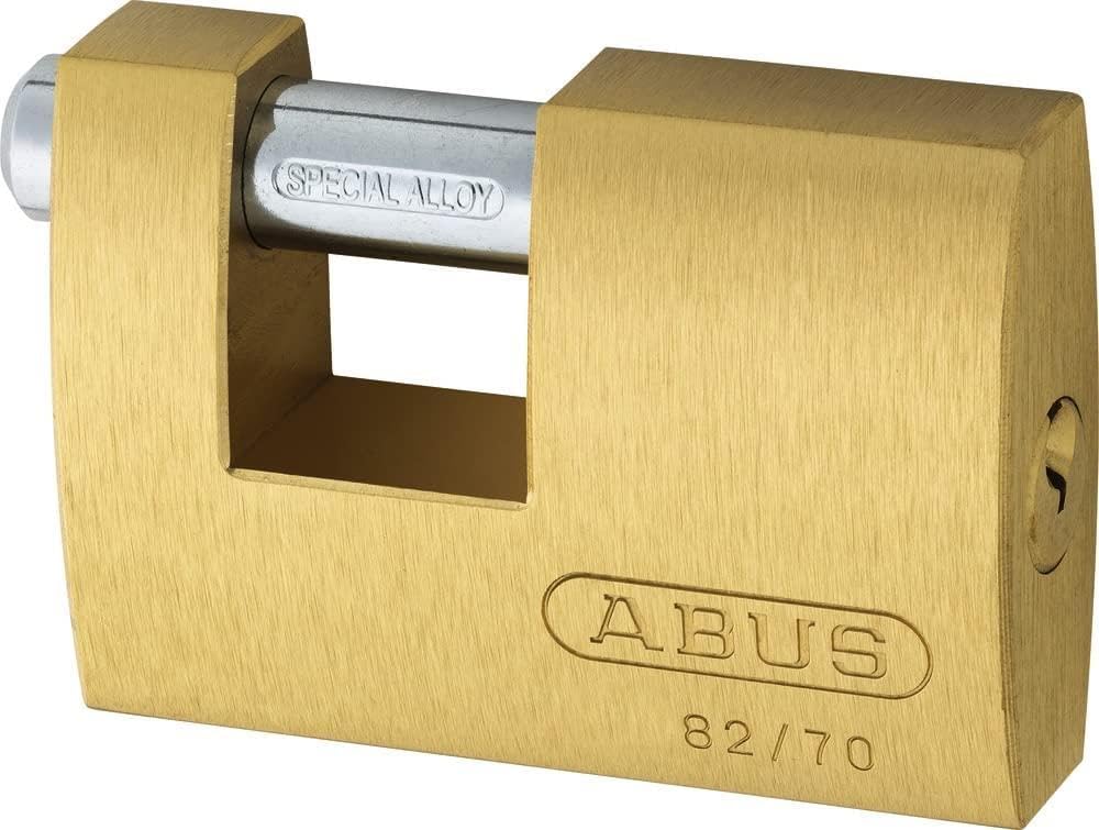 ABUS Messing-Vorhängeschloss 82/90 gl.-8521 - gleichschliessend - Monoblock-Hangschloss für Rollgitt