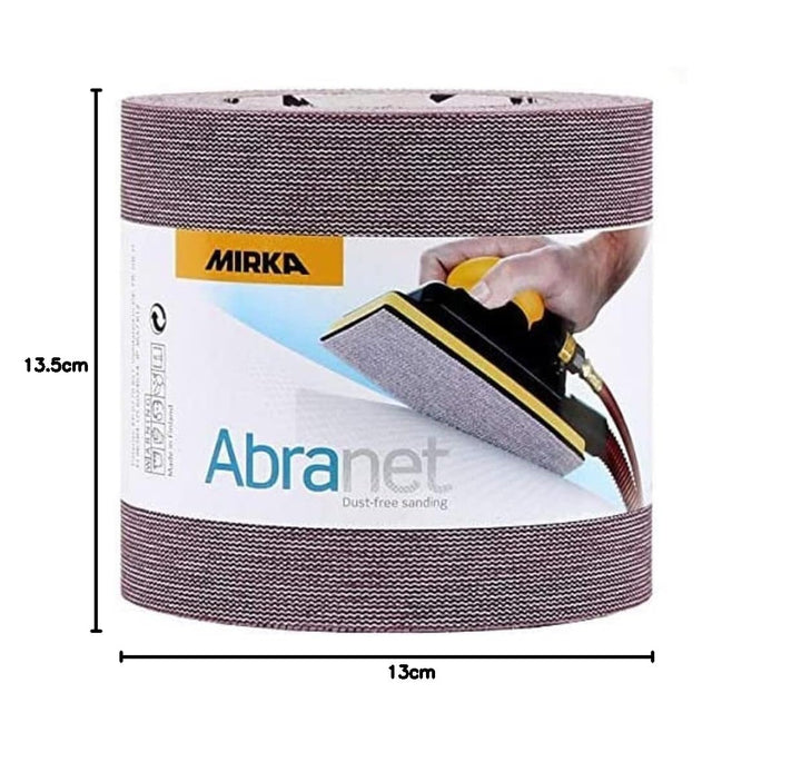 Mirka Abranet Netz-Schleifrolle 115 mm x 10 m Klett / Korn P150 / 1 Rolle / zum Schleifen von Holz,