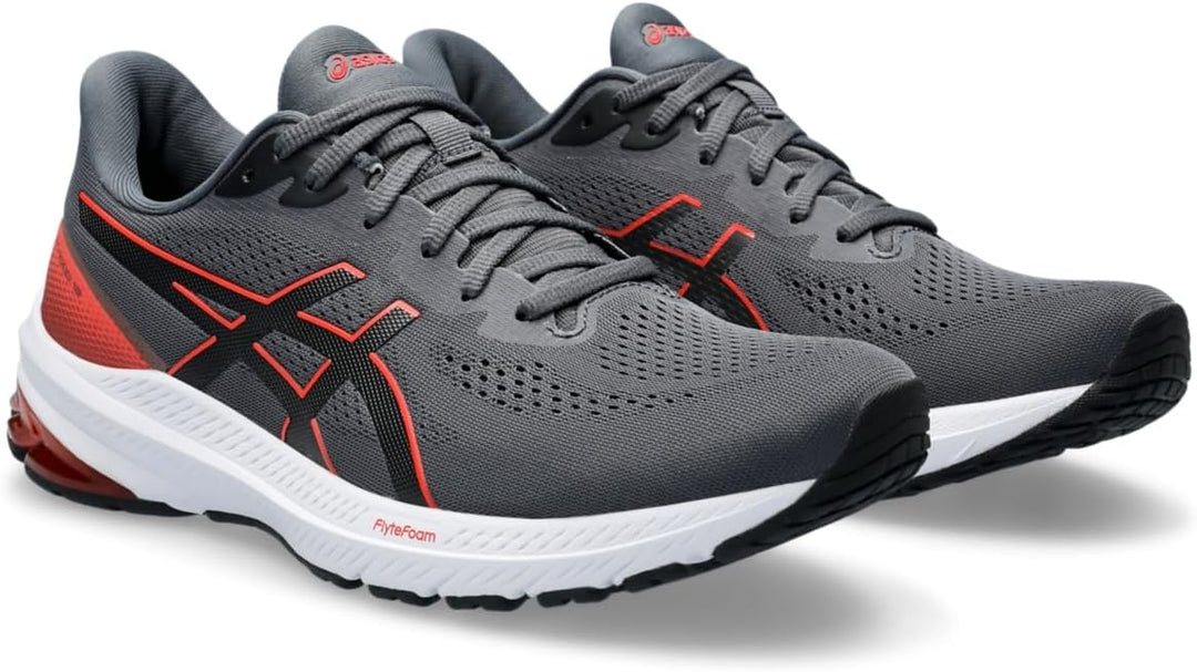 ASICS Herren Gt-1000 12 Sneaker 41.5 EU Carrier Grey True Red, 41.5 EU Carrier Grey True Red