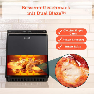 COSORI Heissluftfritteuse mit Dual Blaze Tech, 6,4 Liter Smart Airfryer mit Full Touch Screen, 12 Mu